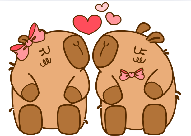 Zestaw Walentynkowa Fotoramka XXL – Kapibary i Serca + Rekwizyty| 35 stron do druku, grafiki łatwe do wycięcia