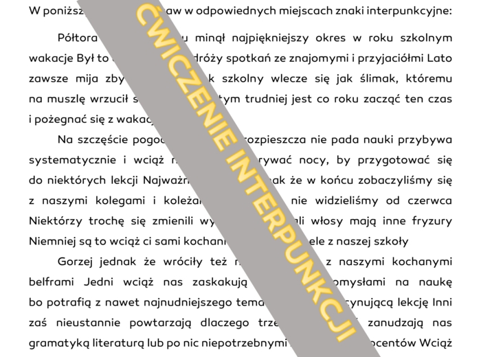 Interpunkcja - ćwiczenie