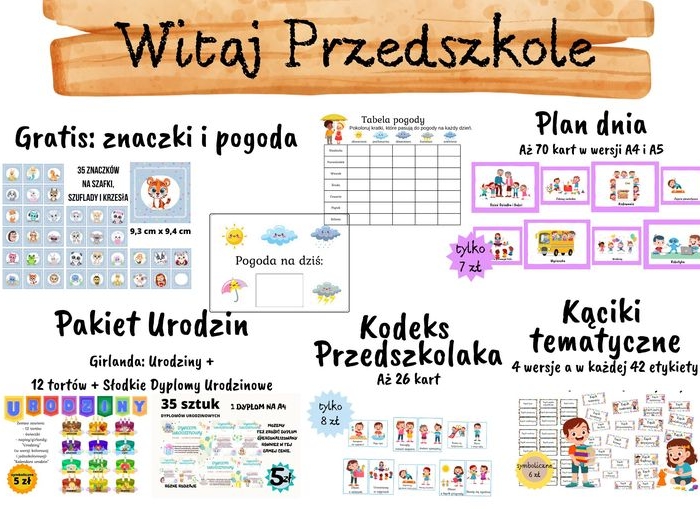 HIT - Witaj Przedszkole - 5 pakietów + znaczki i pogoda gratis - PROMOCJA do końca SIERPNIA