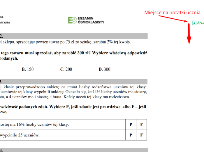 Szybkie powtórki przed egzaminem z matematyki z CKE - karta pracy