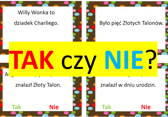 "Charlie i fabryka czekolady" TAK czy NIE