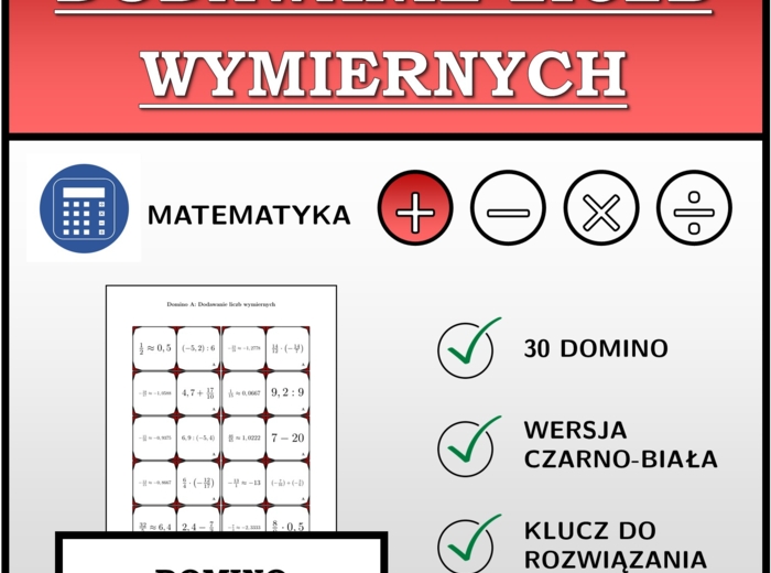 Domino - Dodawanie liczb wymiernych | matematyka