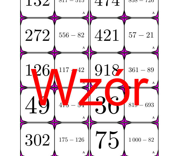 Domino - Odejmowanie do 1000 | matematyka