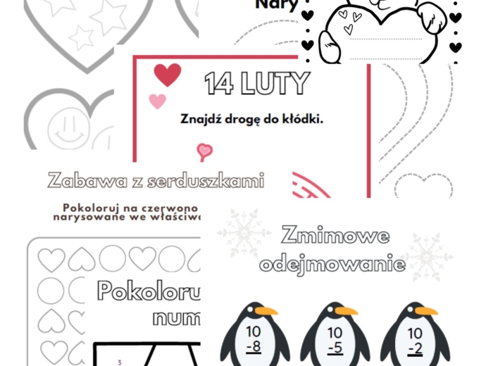 Materiały edukacyjne dla dzieci Walentynki/Zima