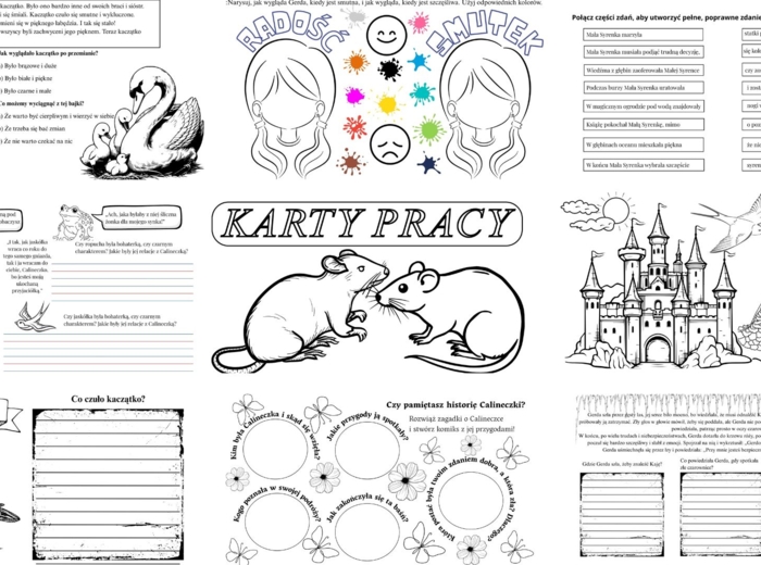 Karty pracy PDF – „Baśnie Andersena” dla klas I–III