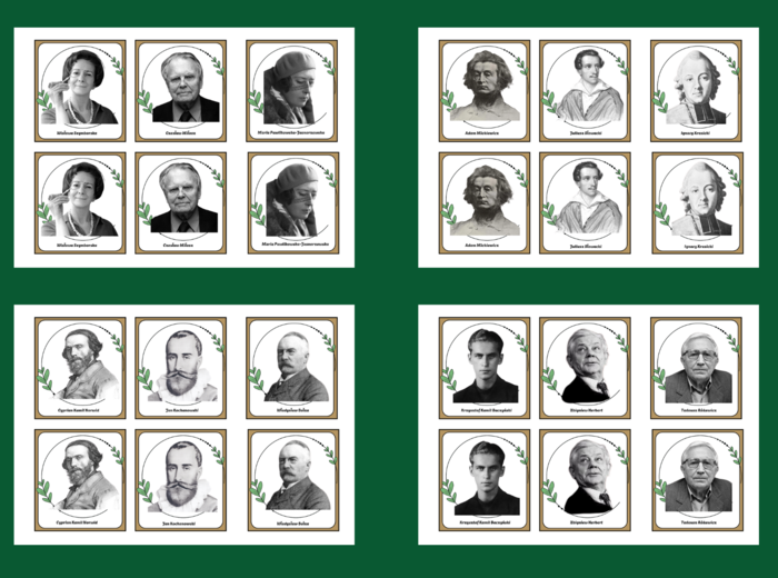 ŚWIATOWY DZIEŃ POEZJI - poeci – memory – 54 szt. – biblioteka - wersja 1