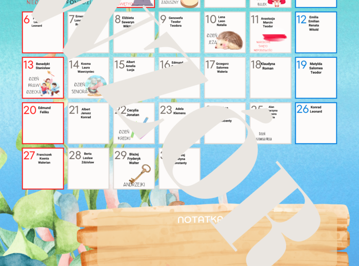 Kalendarz Dni Nietypowych 2022/2023 - krab