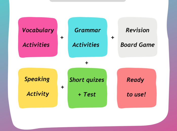 Together 4 Unit 2 zestaw: Vocabulary Activities + Grammat Activities + Board Game + Speaking Activity + test i kartkówki