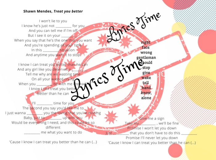 Lyrics Time: Shawn Mendes - Treat you better
