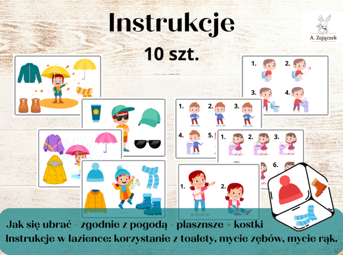 Instrukcje dla przedszkolaka - Jak się ubrać, mycie zębów, rąk, korzystanie z toalety - łazienka