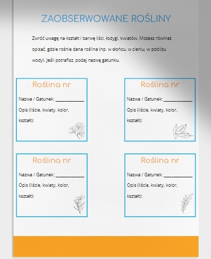 Karty do obserwacji przyrody