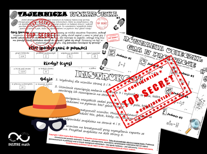 Agencja Detektywistyczna: tajemnicza wskazówka. Równania i proporcje. Rozwiązywanie Równań.