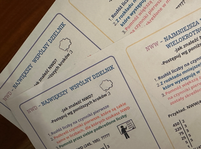 NWD i NWW - notatka z przykładami Klasa 5