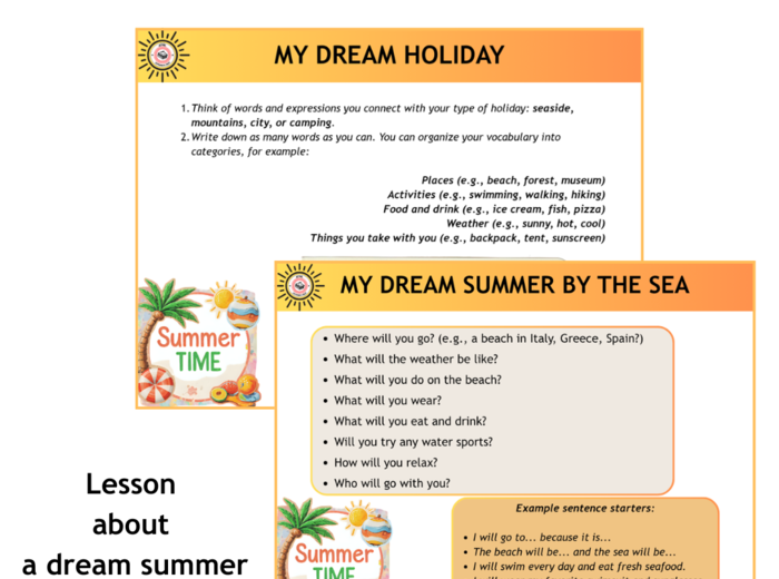 My dream summer - propozycja na ostatnie zajęcia przed wakacjami