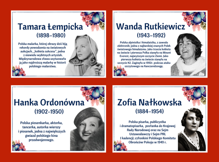 DZIEŃ KOBIET – – gazetka – SŁAWNE POLKI – biblioteka – świetlica – 24 strony – wersja 1