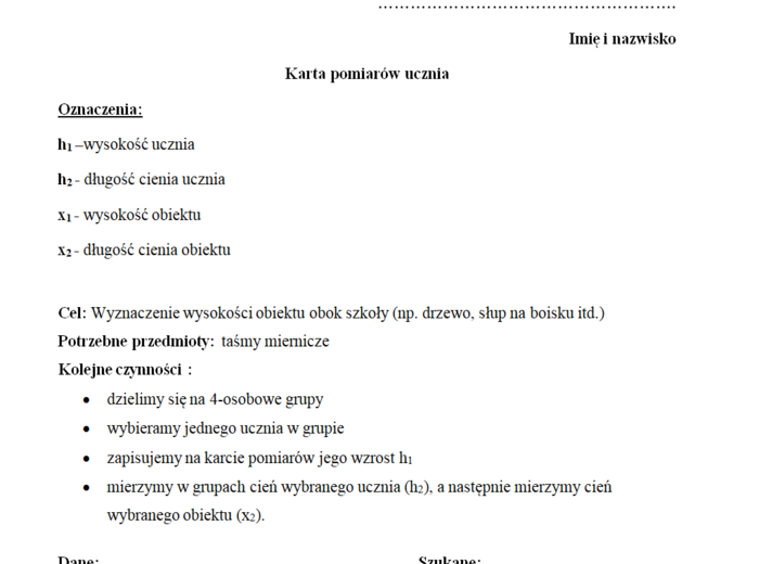 Temat : Doświadczenie i pomiar wielokrotny (SP kl.7, 8) - fizyka