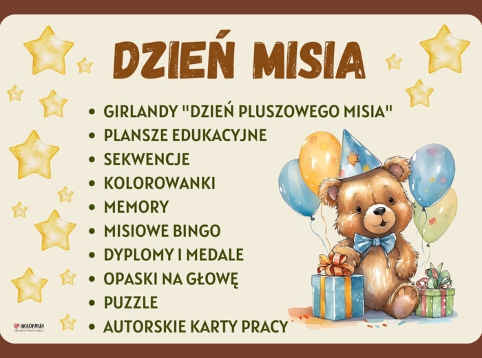 Zestaw DZIEŃ PLUSZOWEGO MISIA ponad 300 stron