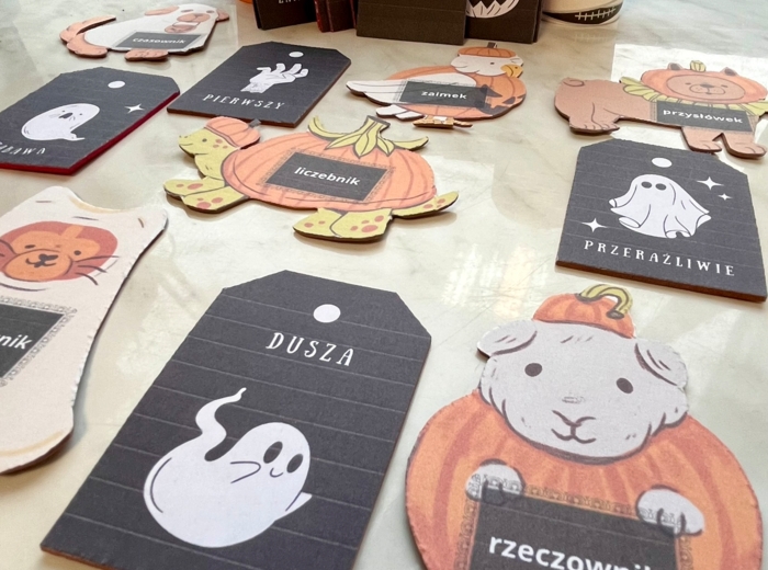 Halloween - straszne części mowy - dopasowywanka