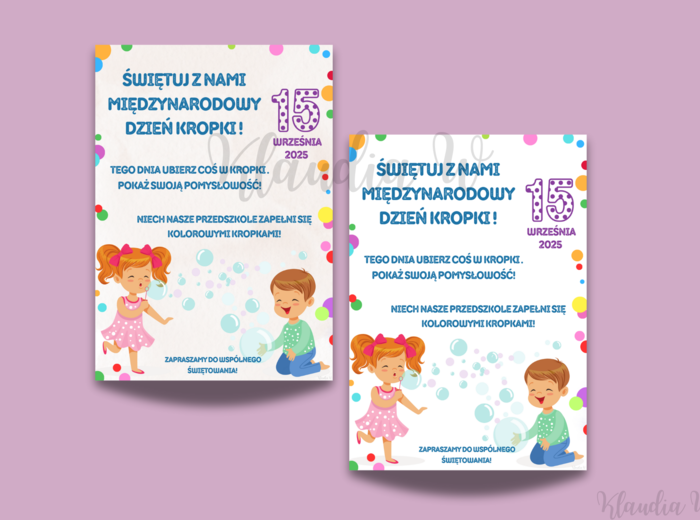 MIĘDZYNARODOWY DZIEŃ KROPKI 15 WRZEŚNIA - PLAKAT A4 (PRZEDSZKOLE)