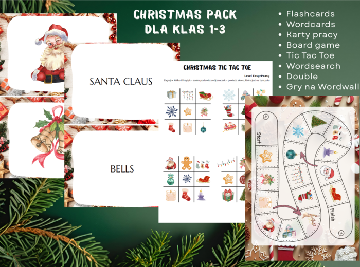 🎄Christmas PACK  - Dla klas 1-3 - Karty pracy - gry - ćwiczenia
