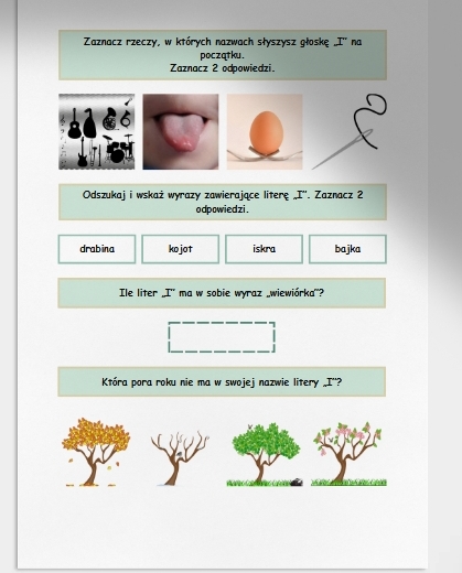 I i i. Karta pracy. Sprawdzian