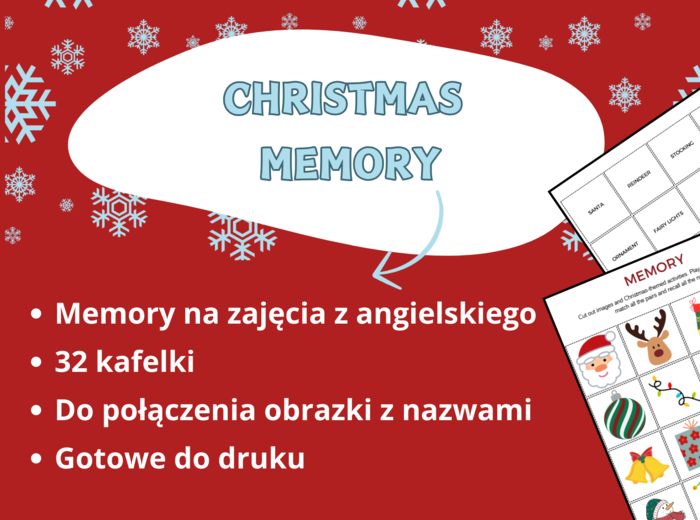 Memory – Świąteczna Zabawa – 32 kafelki pełne radości! 🎅🎄✨