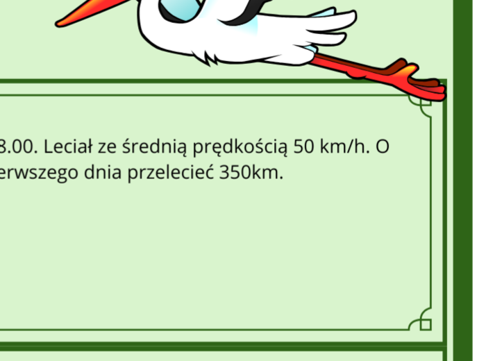 Przylot bocianów  - prędkość, droga, czas