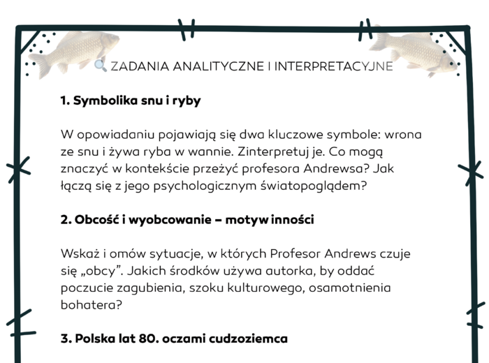 "Profesor Andrews w Warszawie" – zadania analityczno-interpretacyjne oraz twórcze i kreatywne