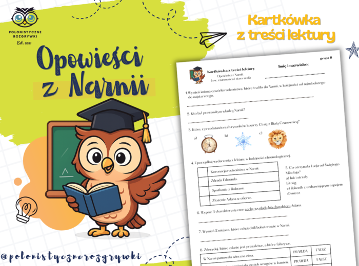 Opowieści z Narnii. Lew, czarownica i stara szafa. Kartkówka z treści lektury. Lektura obowiązkowa