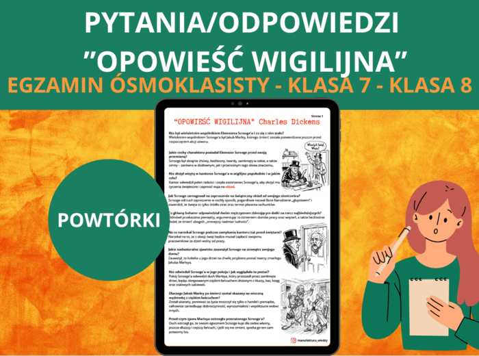 Egzamin ósmoklasisty z języka polskiego – Opowieść wigilijna – powtórka, opracowanie, pytania i odpowiedzi, E8