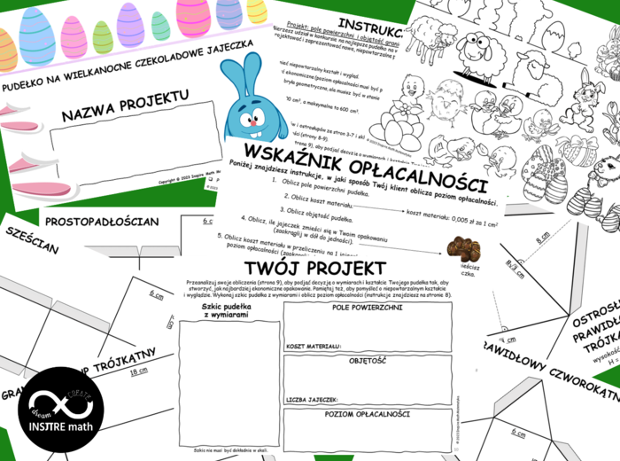 Wielkanocny projekt matematyczny: pole powierzchni i objętość graniastosłupów i ostrosłupów. WIELKANOC. Nauczanie Oparte na Projektach (PBL).