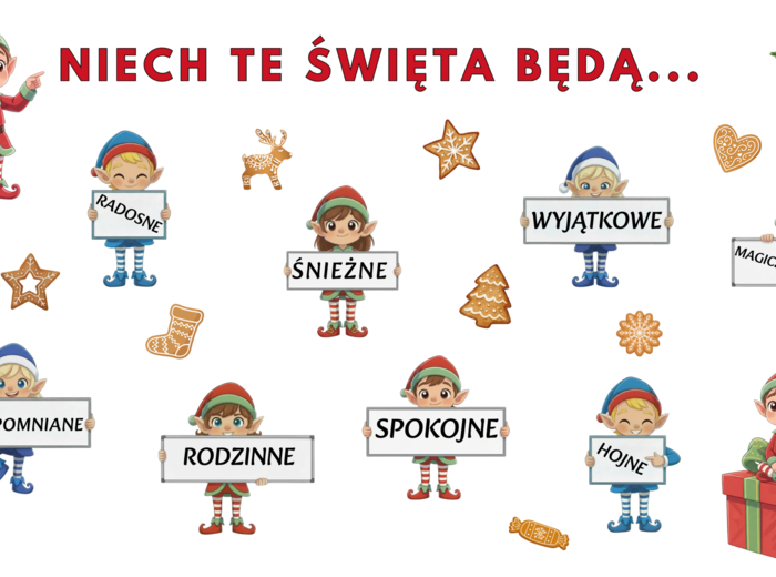 Gazetka szkolna „Niech te Święta będą…” – dekoracja na korytarz i do sali lekcyjnej, dużo dodatkowych elementów dekoracyjnych