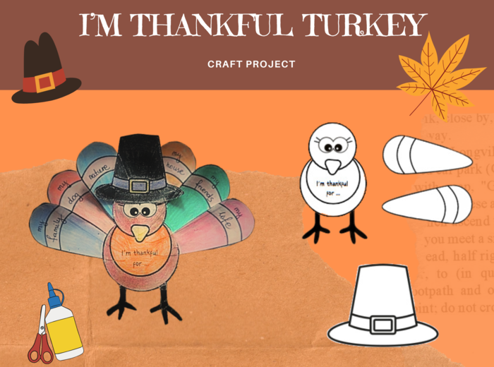 I'm Thankful Turkey Craft Project - Projekt na Święto Dziękczynienia