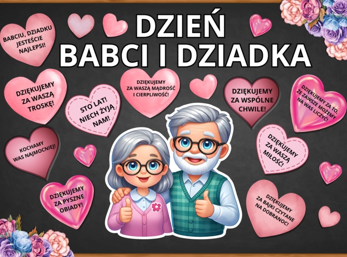 DZIEŃ BABCI I DZIADKA - zestaw materiałów, grafika XXL