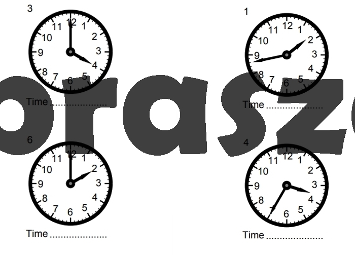 Nauka godzin na zegarze - spójrz na zegar i napisz godzinę