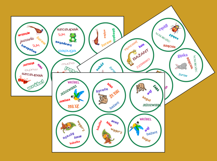 DOOBLE - zwierzęta - ORTOGRAFIA - 30 szt.