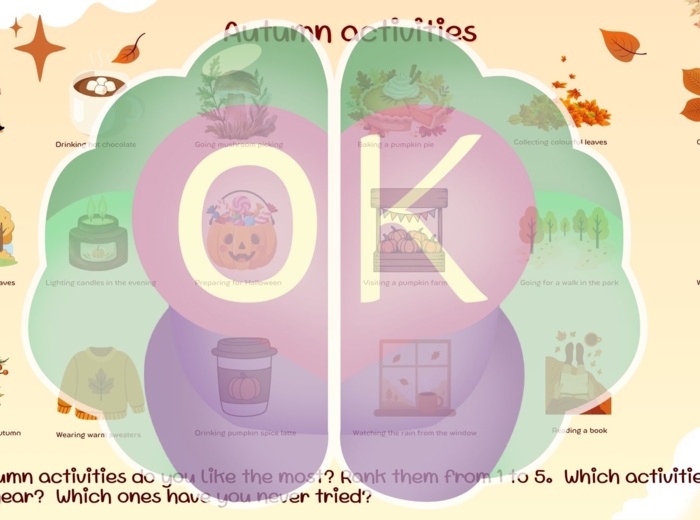 🍂 The Magic of Autumn – komunikacja, zabawa i jesienny klimat na lekcji angielskiego! 🍁jesień, lekcja tematyczna, angielski dla dzieci, konwersacje, kreatywne pisanie, czytanie ze zrozumieniem, zabawy językowe, warm-up, jesienne słownictwo, speaking. aut