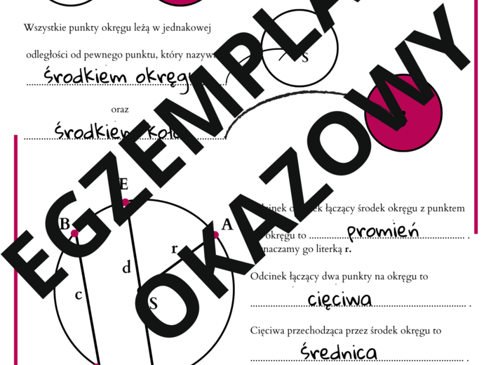 Koła i okręgi - notatka do uzupełnienia