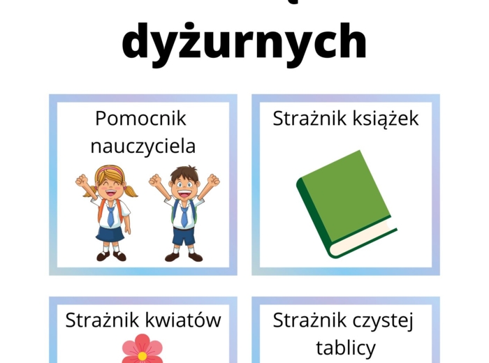 Obowiązki dyżurnych w klasie