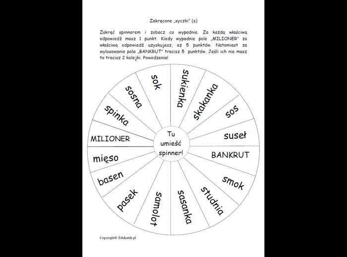 Zakręcone syczki - gry logopedyczne