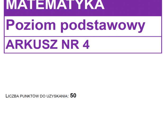 Arkusz próbny z matematyki nr 4