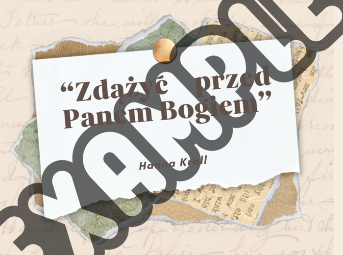 Notatka na temat książki "Zdążyć przed Panem Bogiem" autorstwa Hanny Krall