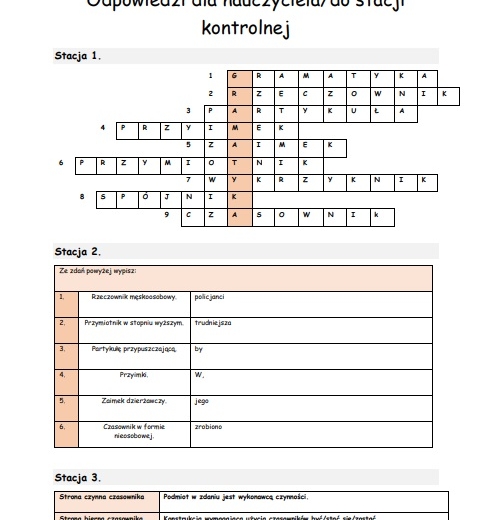 Gramatyka stacje zadaniowe
