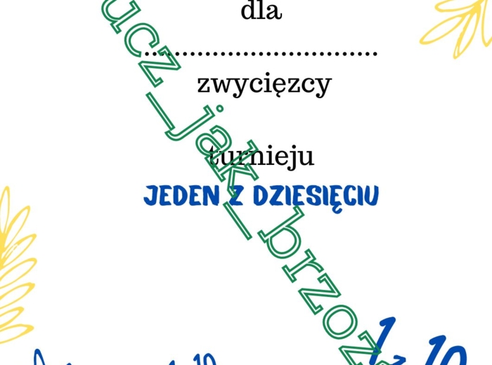 Jeden z dziesięciu, 1 z 10, konkurs matematyczny