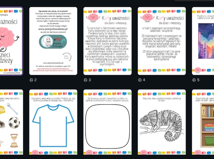 Karty uważności dla dzieci i młodzieży