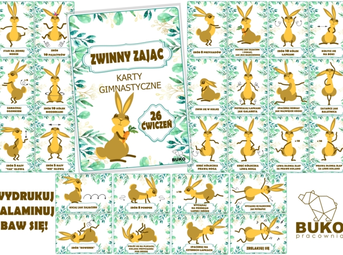 ZWINNY ZAJĄC - KARTY GIMNASTYCZNE