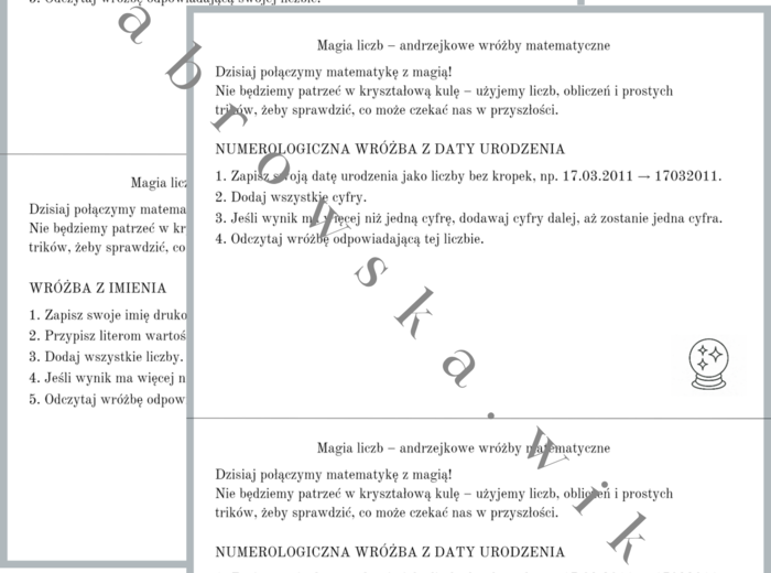 Magia liczb – matematyczne wróżby andrzejkowe