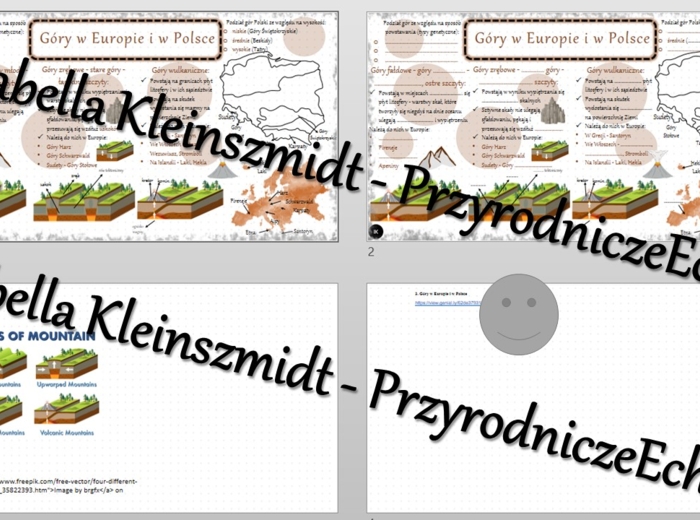 Minizestaw na temat „Góry w Europie i Polsce” – sketchnotka + karta pracy w power point + gratisowy link do prezentacji multimedialnej niekomercyjnej wykonanej w genial.ly do indywidualnego pobrania i użycia do celów niekomercyjnych. Geografia 7, „Środow