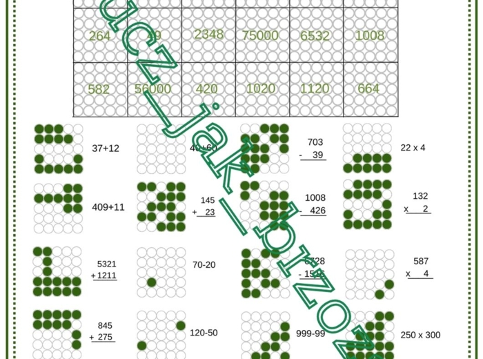Rachunki pamięciowe i pisemne, kodowanie, klasa 4, Boże Narodzenie