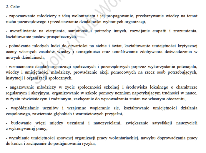Szkolny Klub Wolontariusza program własny wolontariat